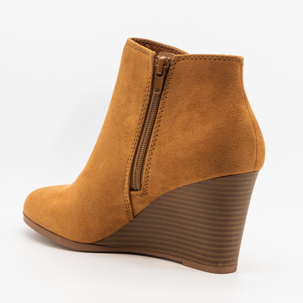 Posh V-Cut Bootie Wedges - Soda Shoes 