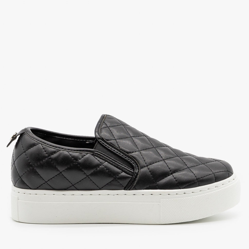 slip on quilted sneakers