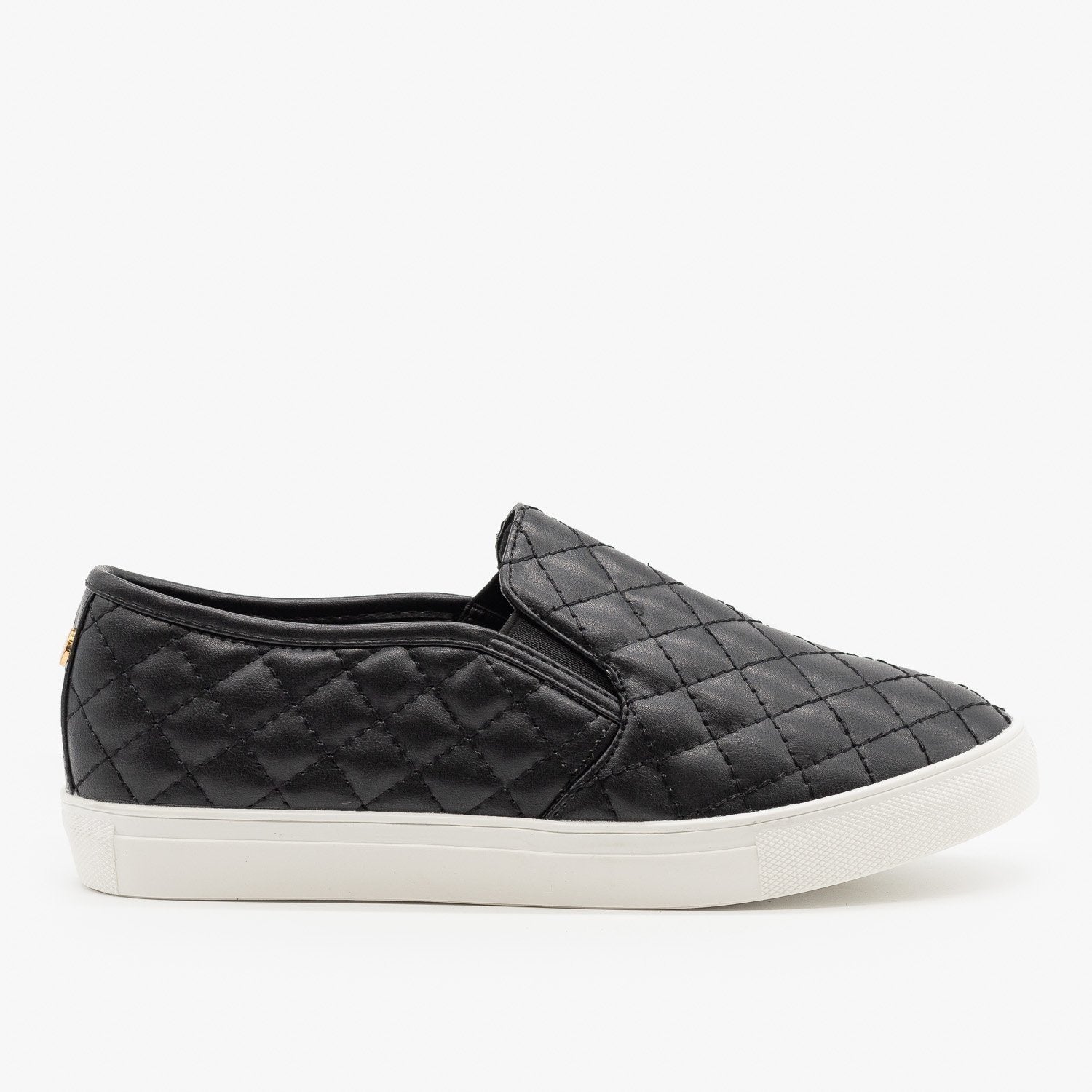 white quilted slip on sneakers