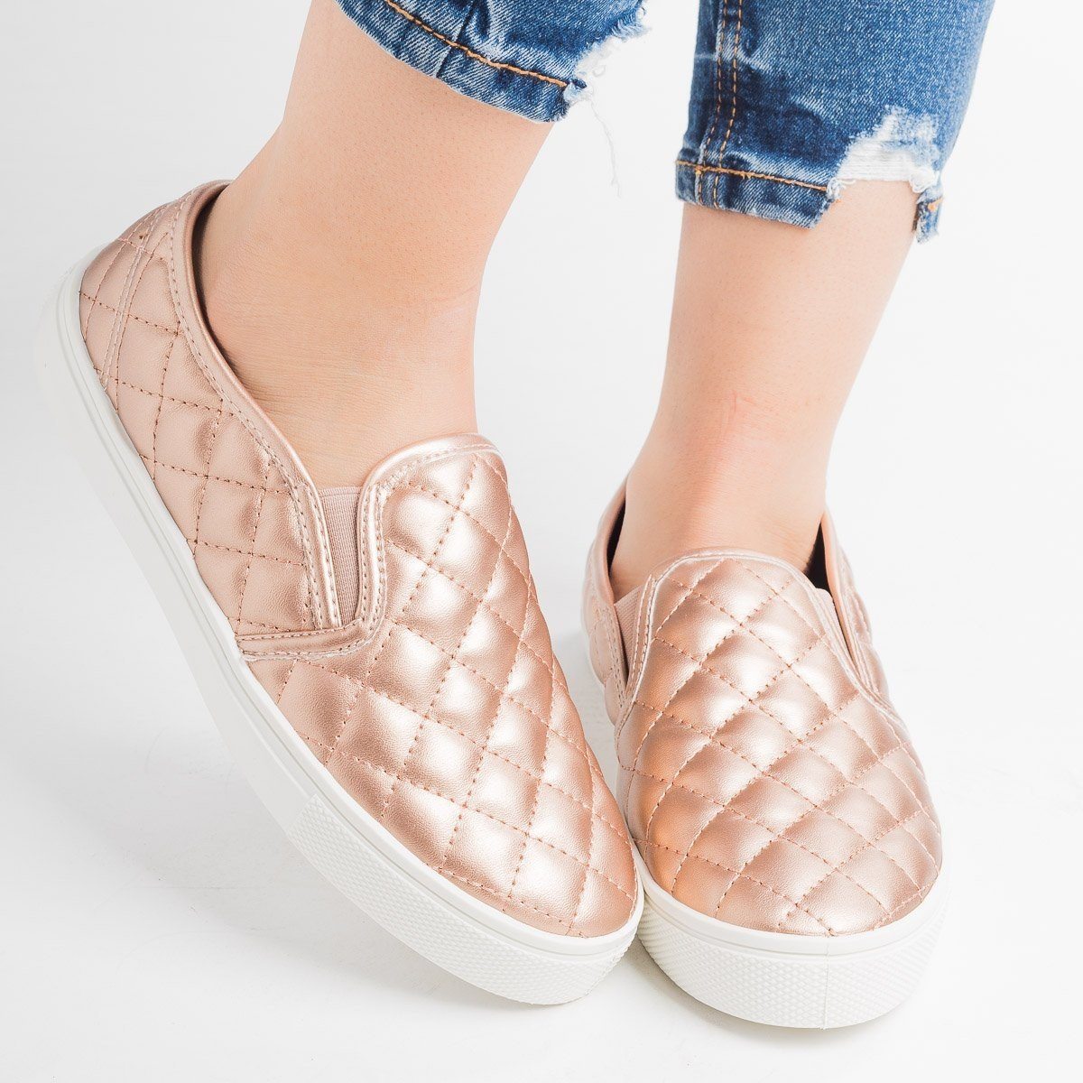leather quilted sneakers