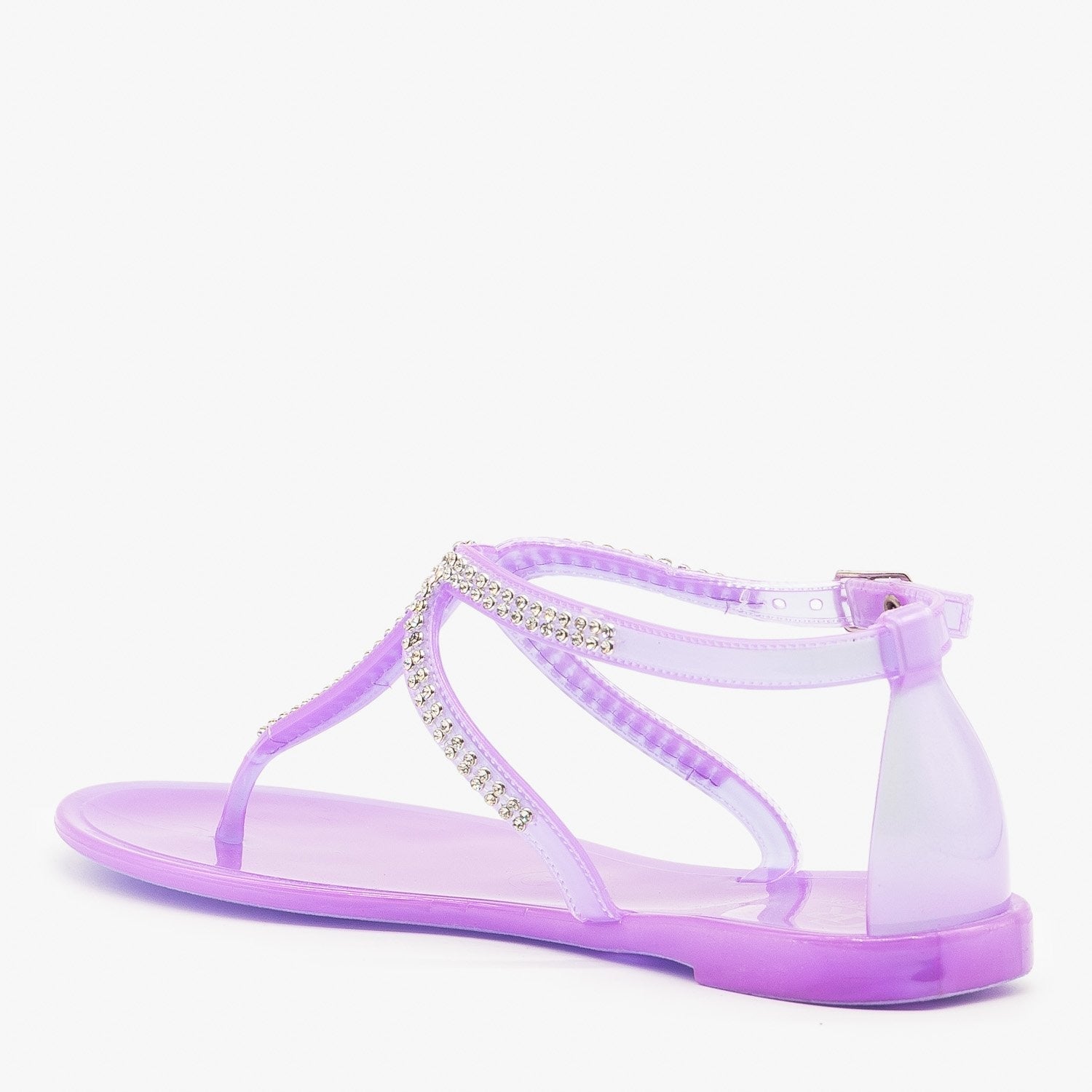purple flip flops with rhinestones