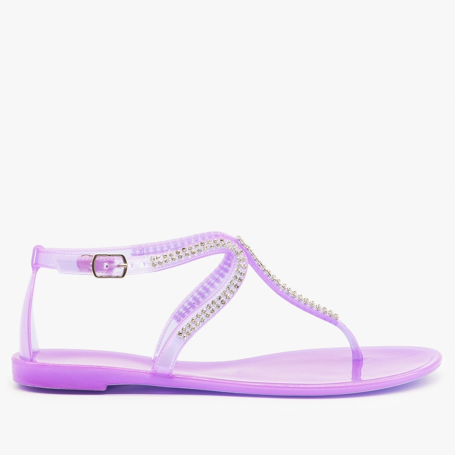 purple flip flops with rhinestones