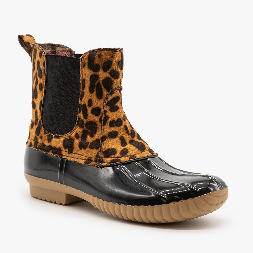 Sassy Leopard Print Rain Booties - Shoetopia Shoes Leo-2 | Shoetopia