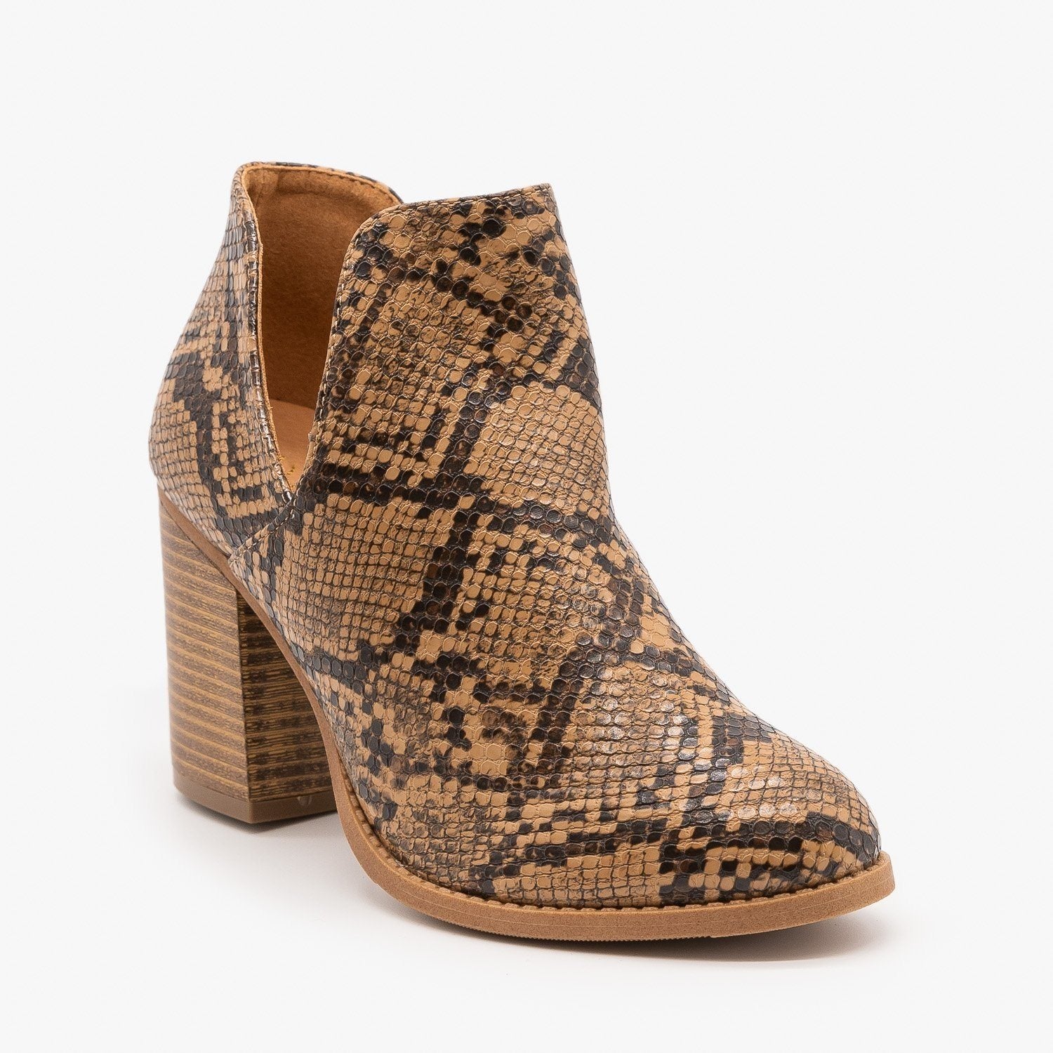 Side Cut Animal Print Booties - Mata 