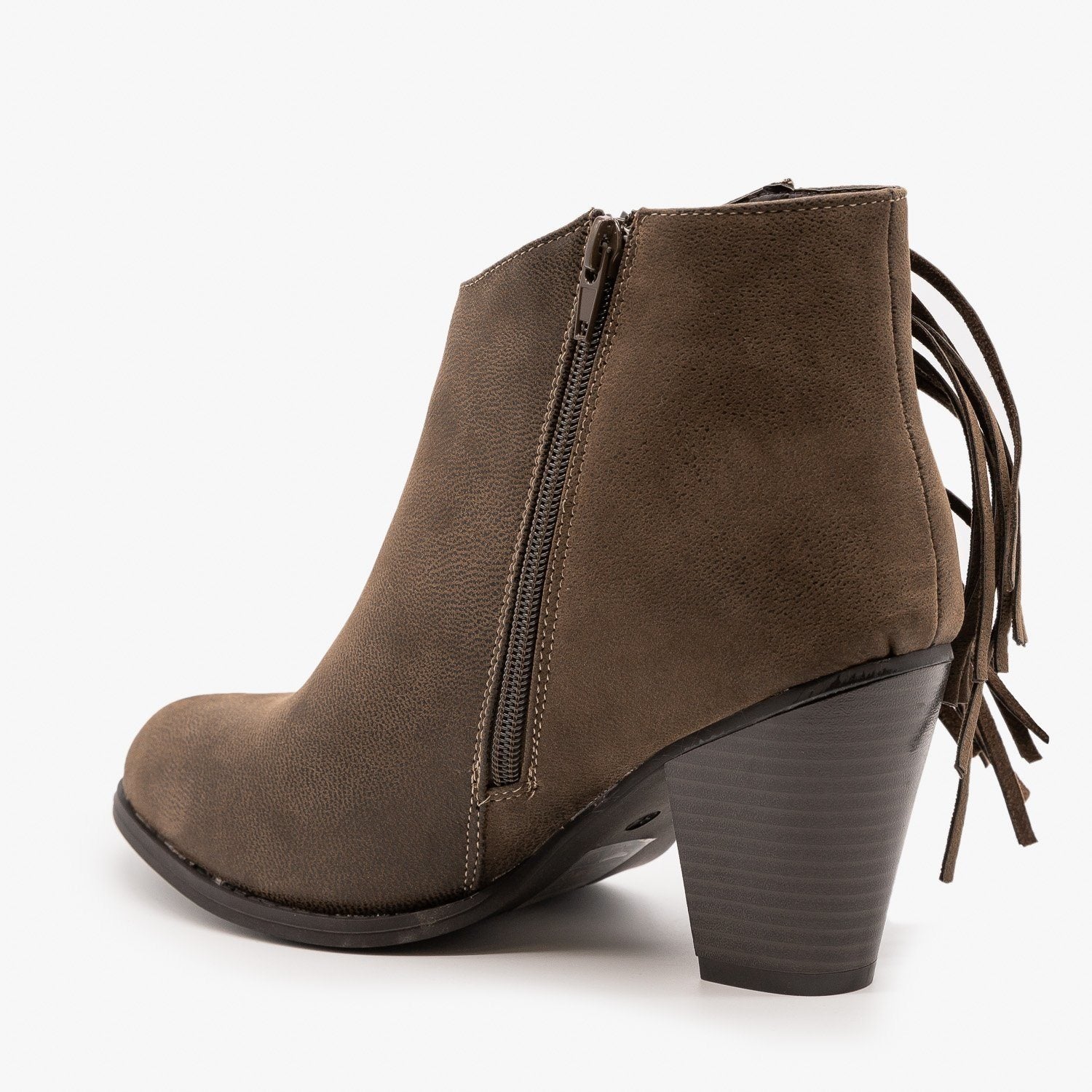 booties with fringe on side