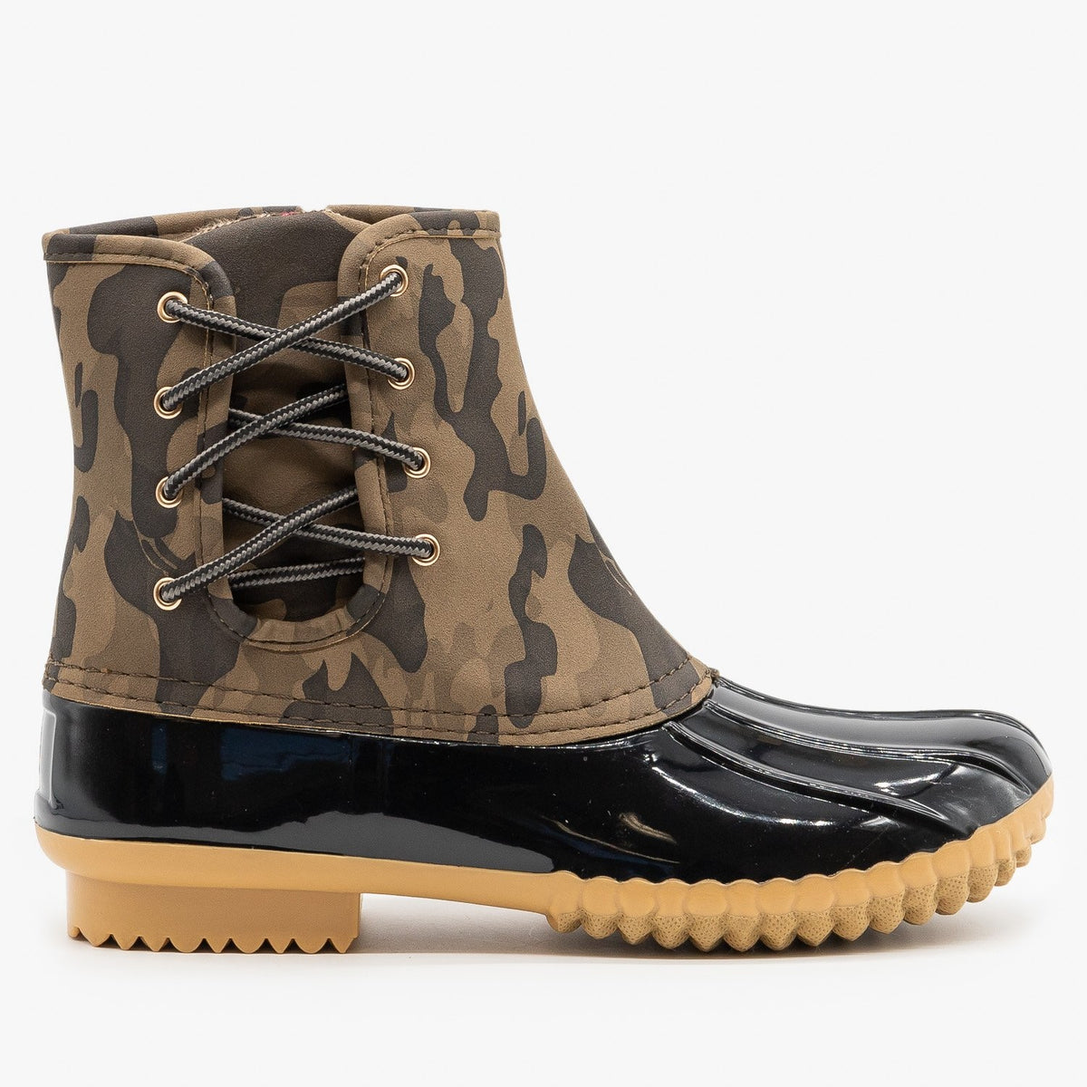 Side Laced Camo Duck Boots - Nature 
