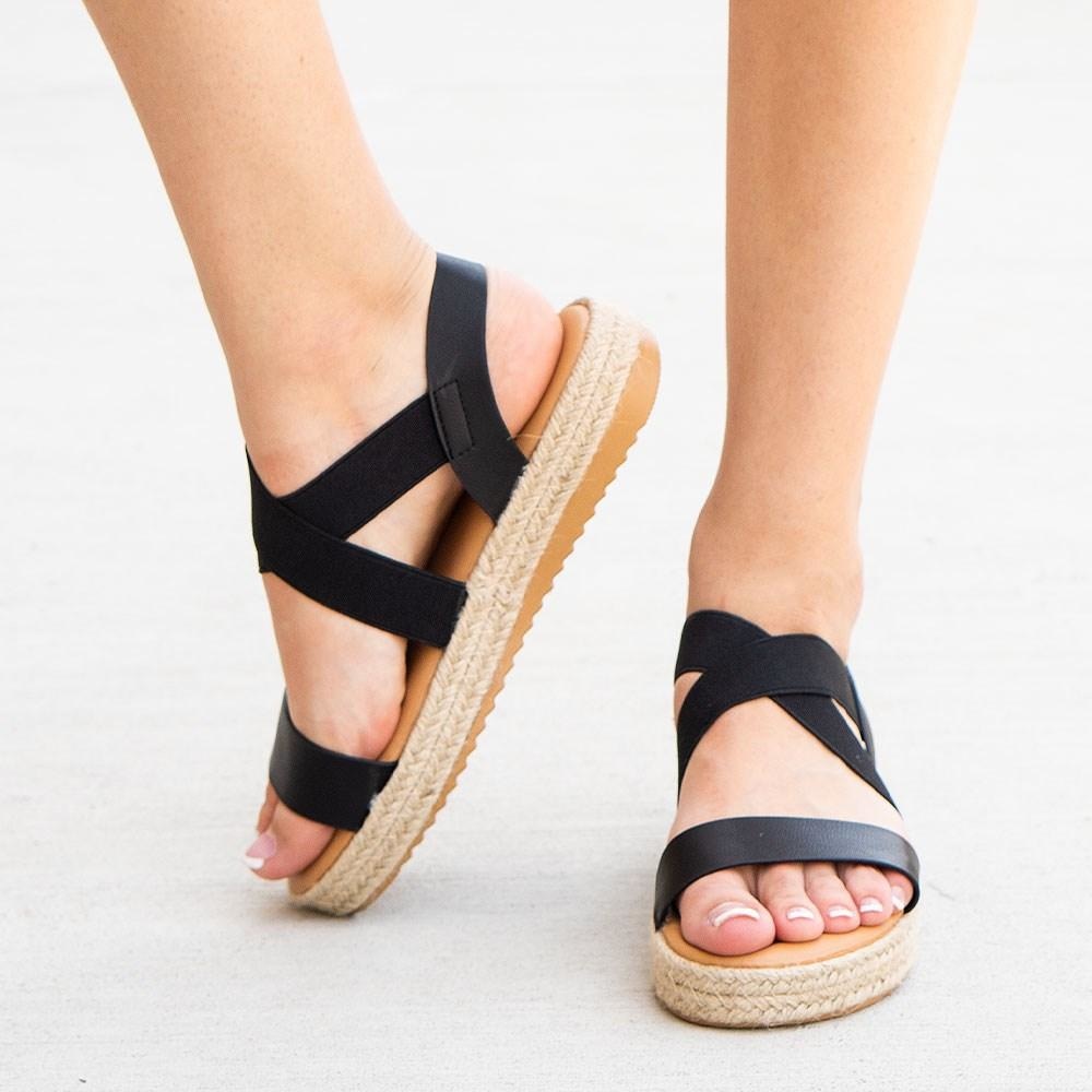 Sienna Elastic Sandals - Bamboo Superb-22 | Shoetopia