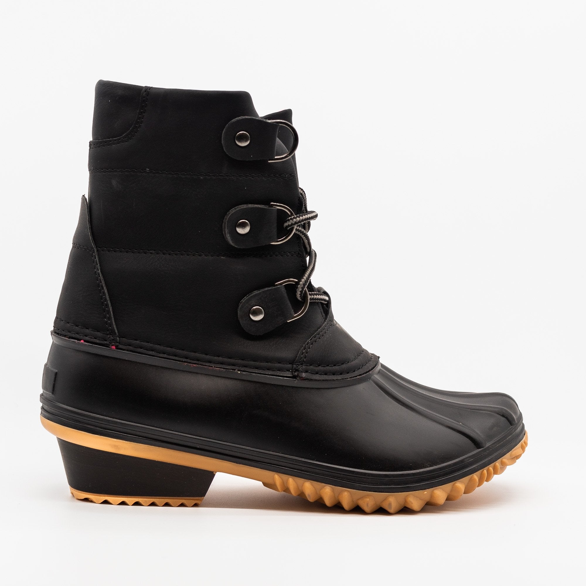 all black womens duck boots