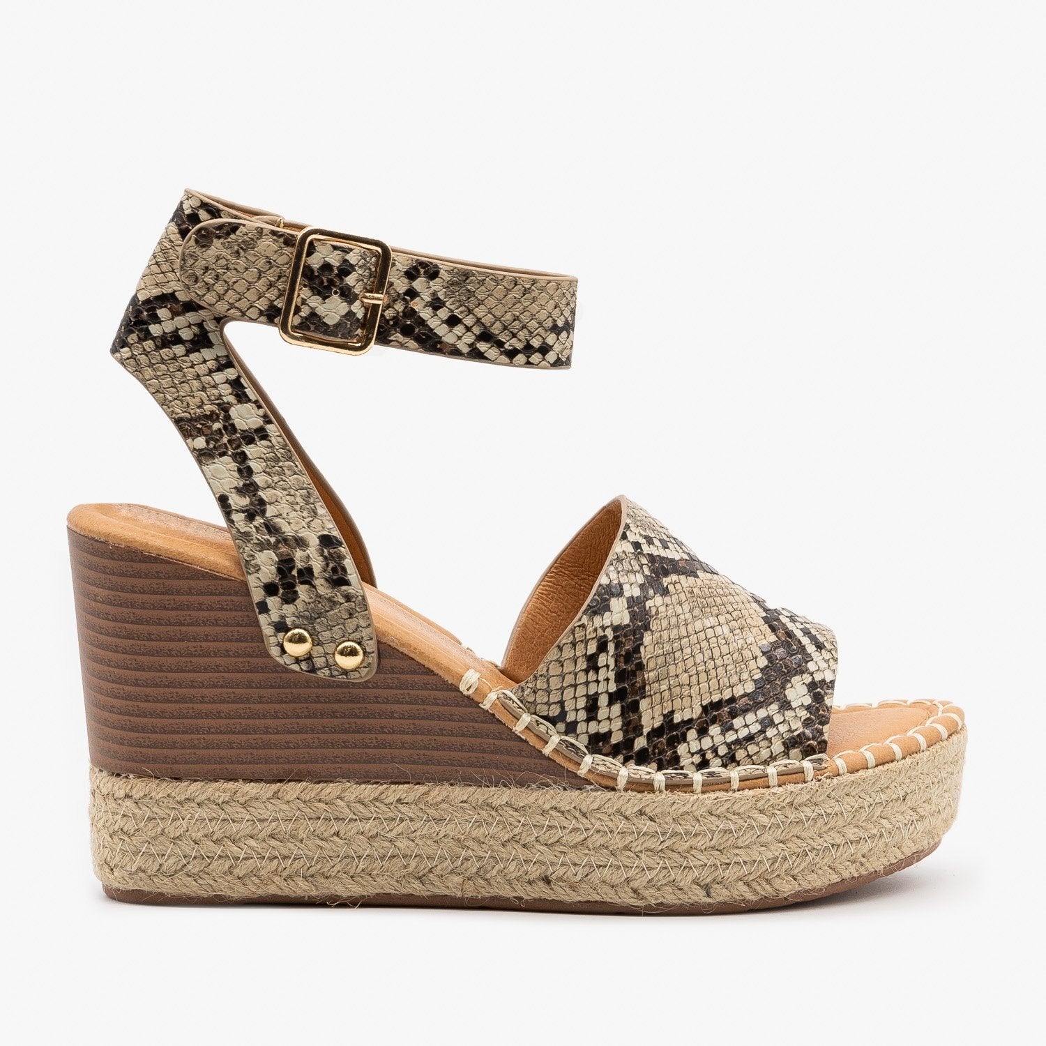 bandmate snake print platform wedges