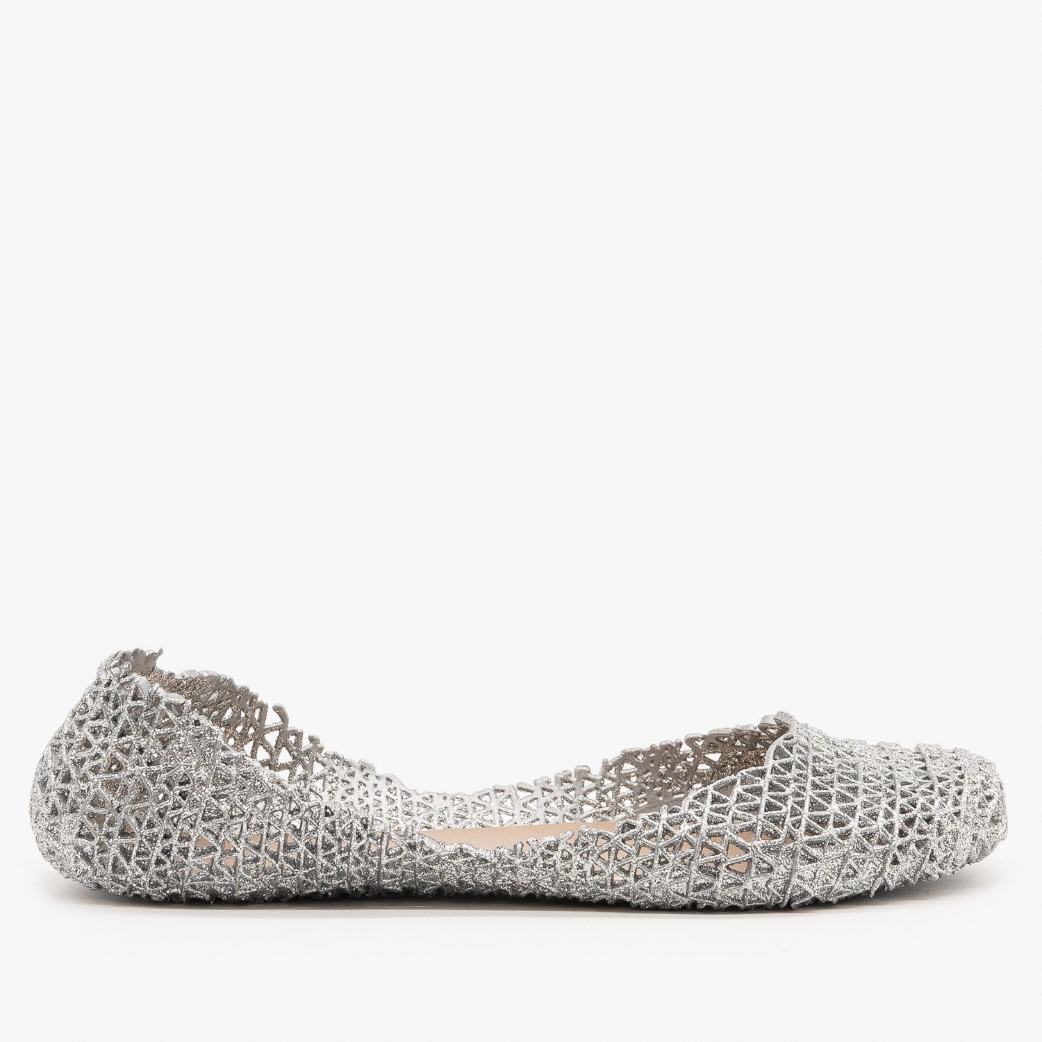 white sparkly flats