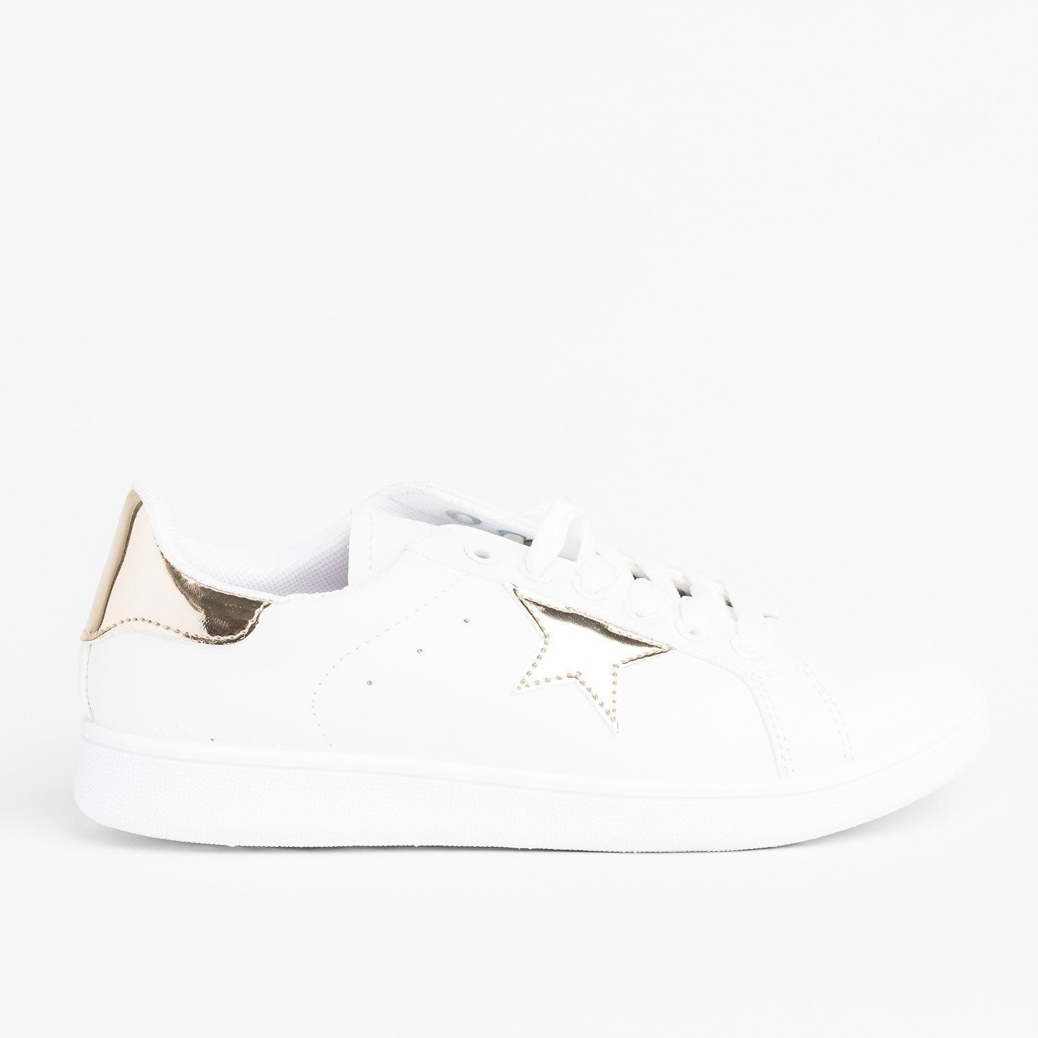 Star-Accented Fashion Sneakers - Qupid 