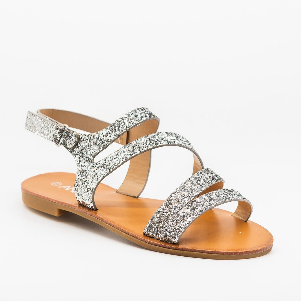 Strappy Glitter Sandals Anna Shoes Fav | Shoetopia