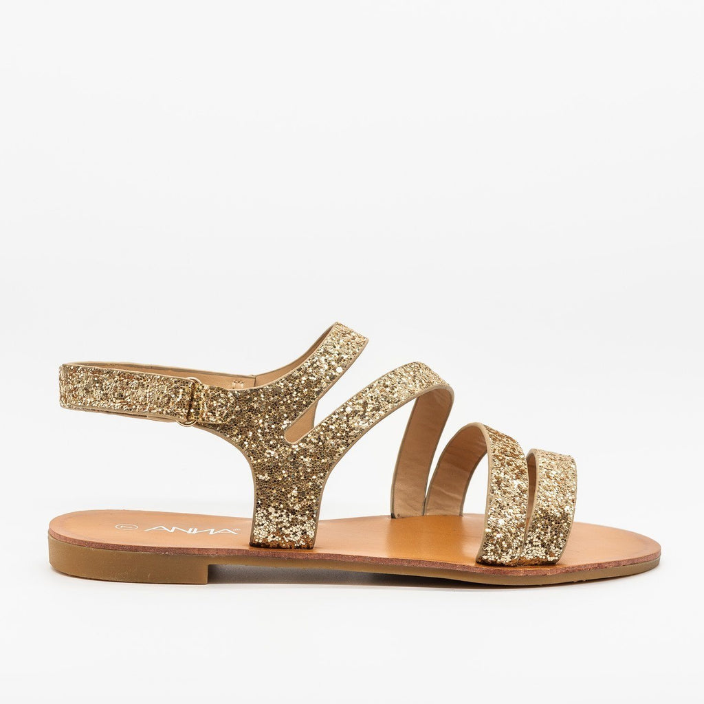 Strappy Glitter Sandals Anna Shoes Fav | Shoetopia