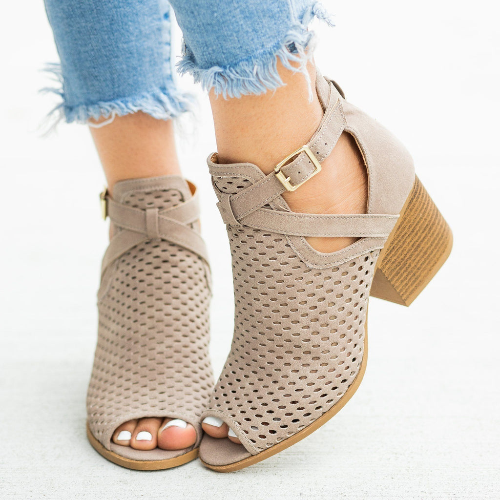 open toe ankle booties