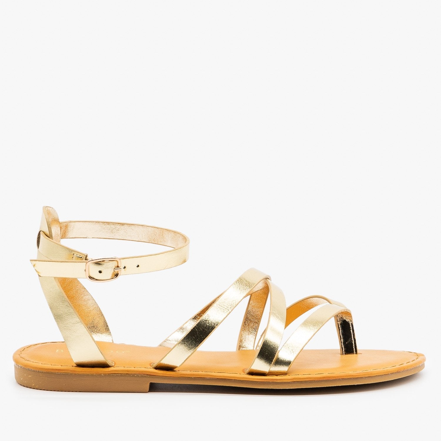 Strappy Metallic Gold Summer Sandals 