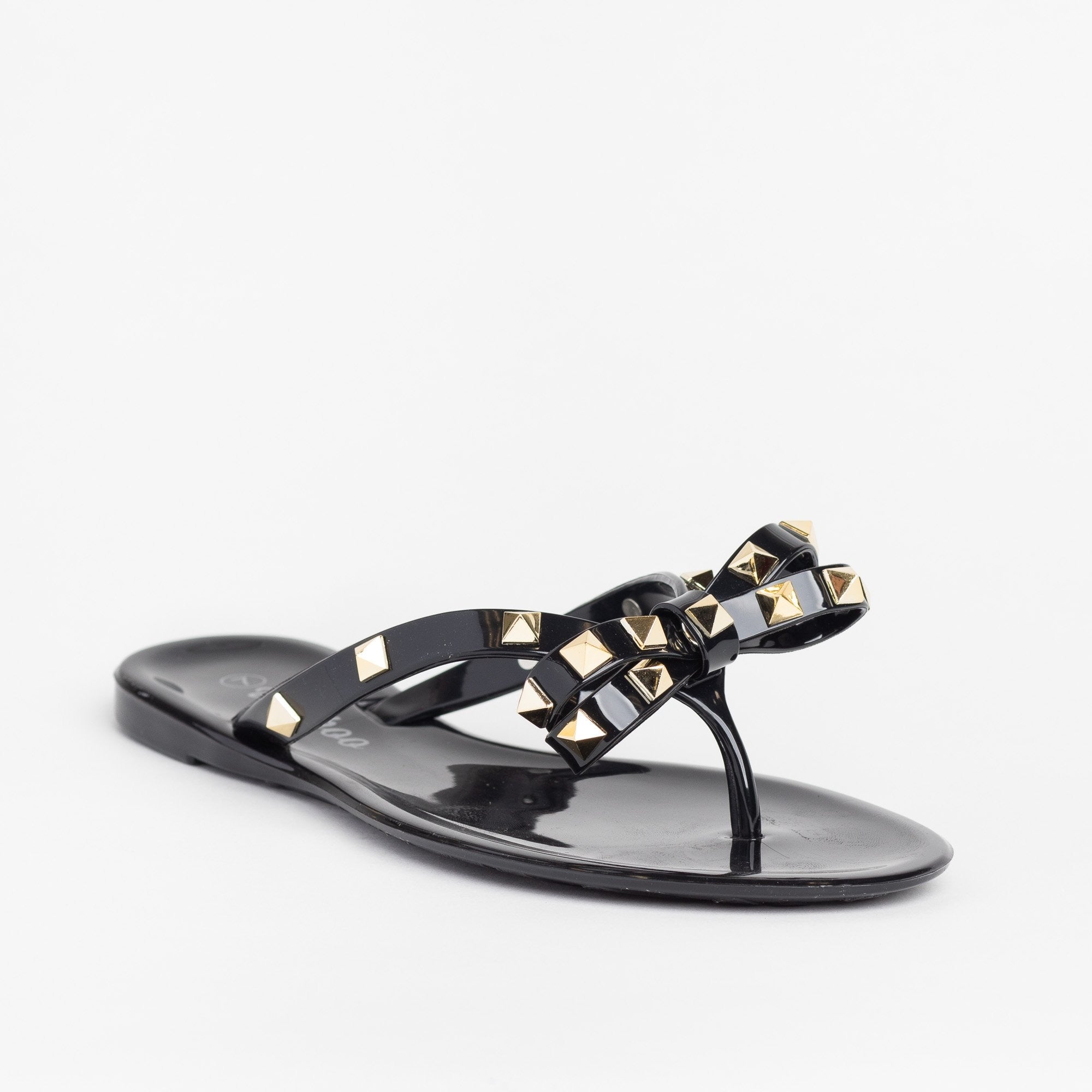 Studded Jelly Bow Tie Sandals - Weeboo 