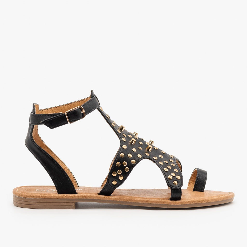 Studded Toe Hold Sandals - Forever Shoes Sense-55 | Shoetopia