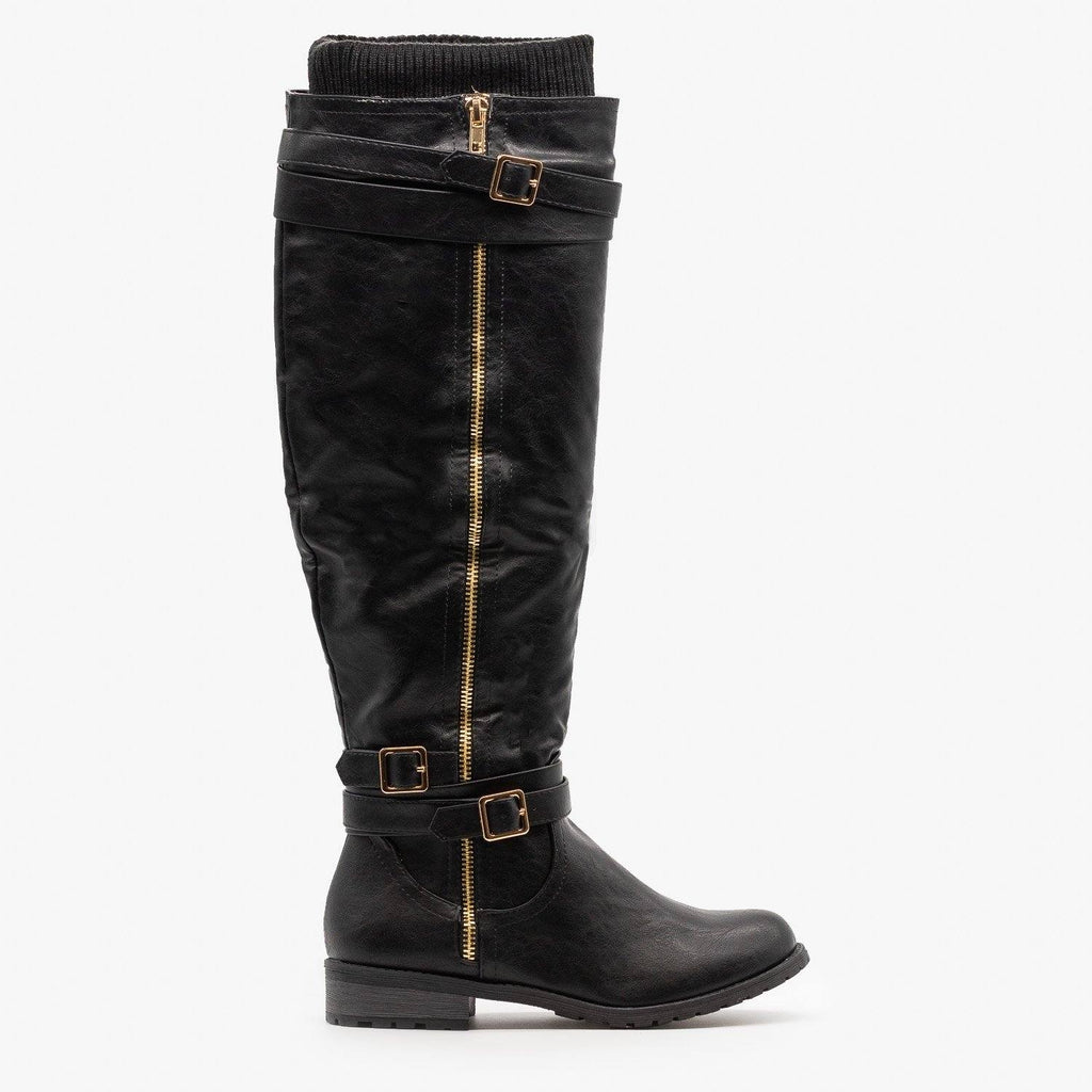 womens black knee high boots sale