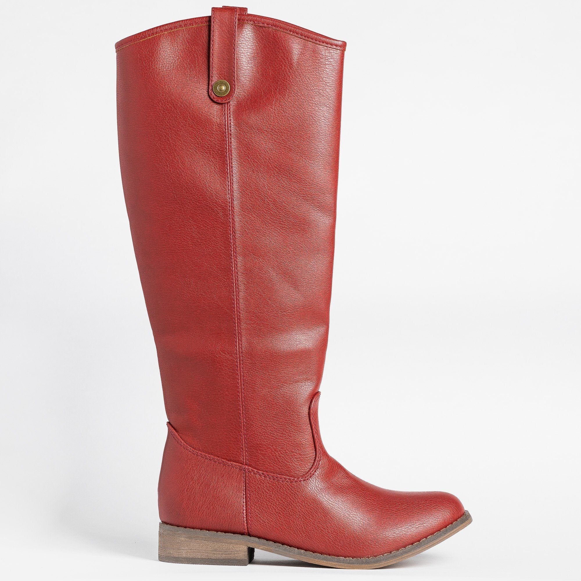 women's tall red leather boots