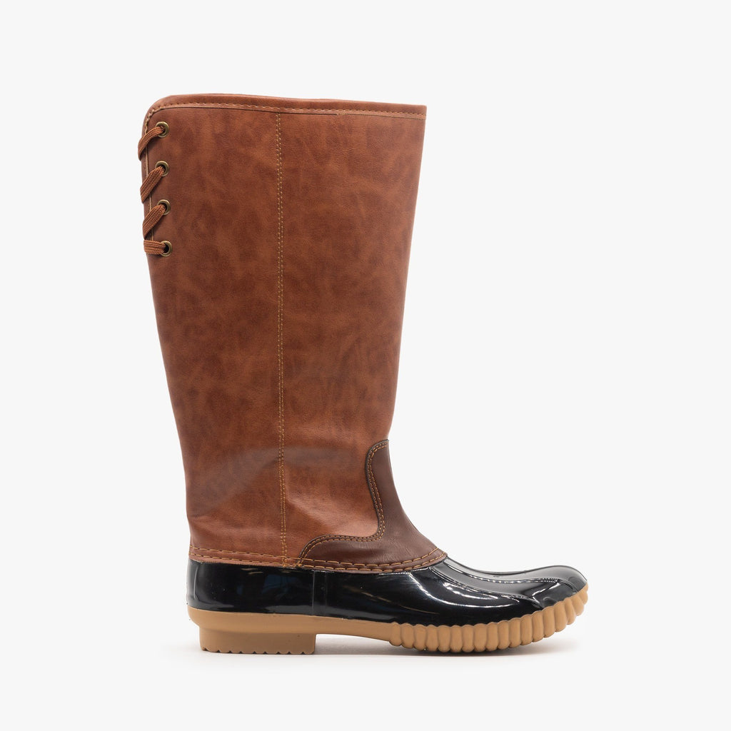 Tall Faux Leather Duck Boots - Yoki 