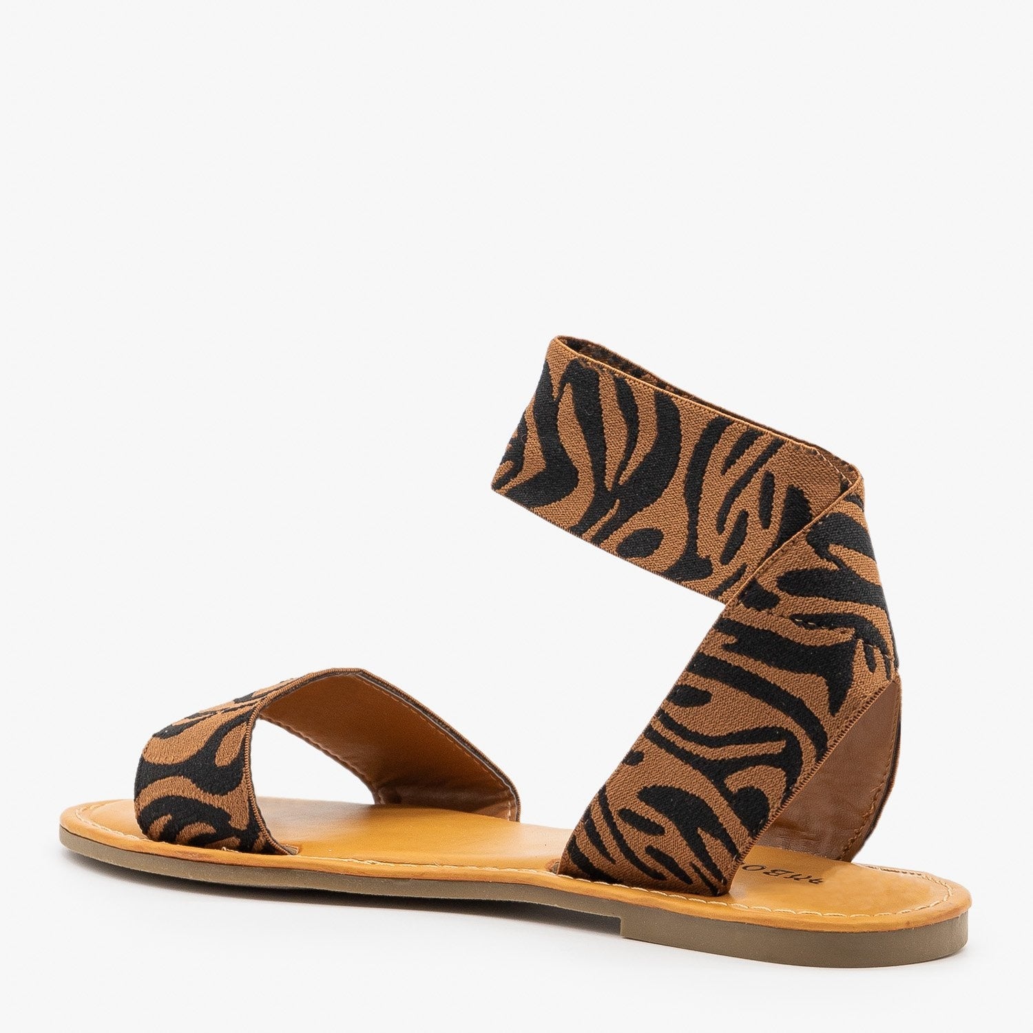 Tiger Striped Elastic Sandals - Bamboo 