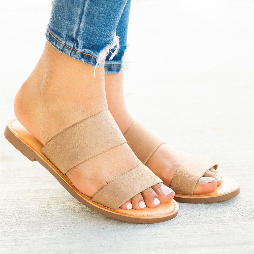 soda double strap sandals