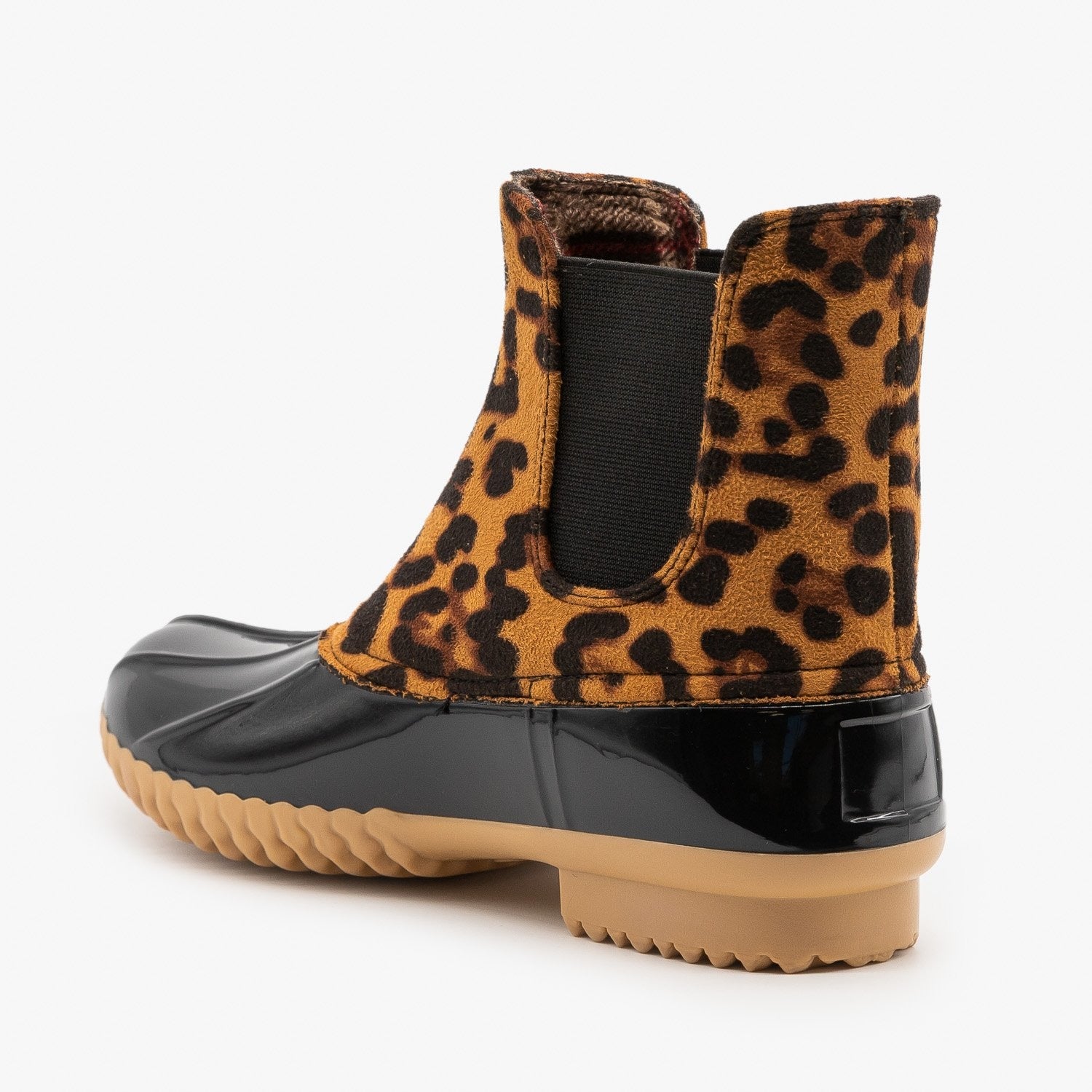 leopard duck boots