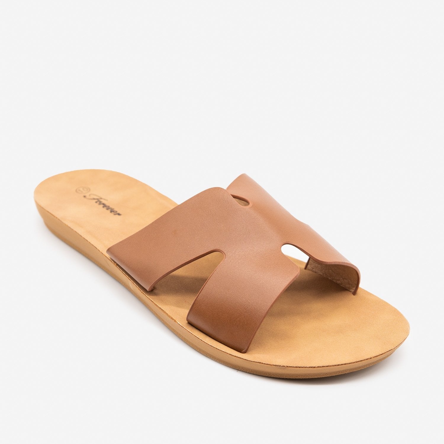 tan slip on sandals