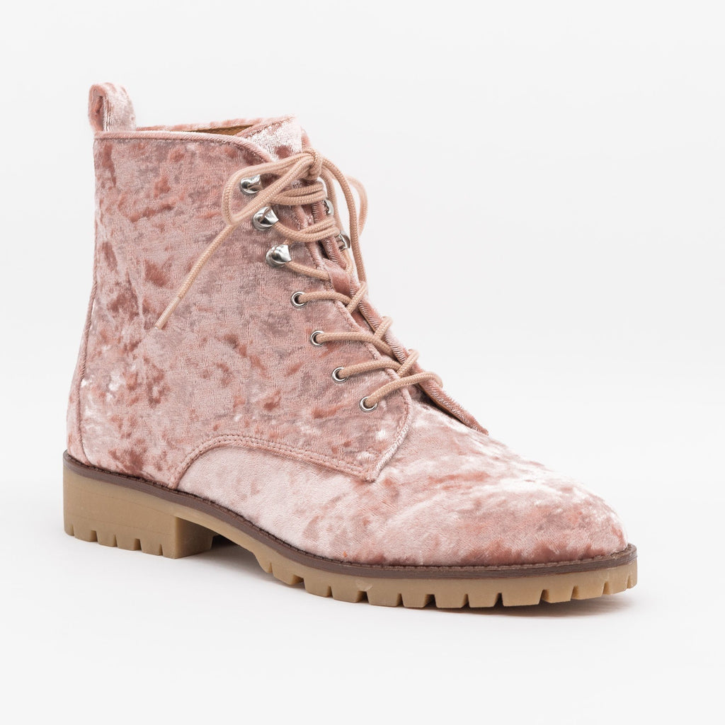 pink combat boots