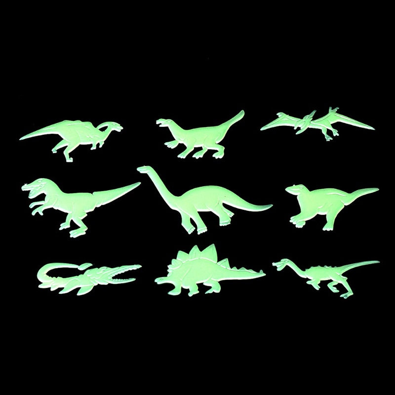 1set 9pcs Glow In The Dark Dinosaurs Stickers Ceiling Decal Baby