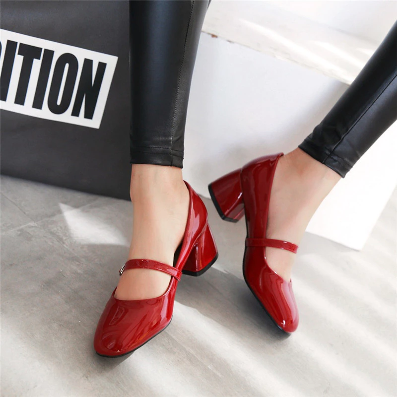 autumn pumps shoes color red size 8 for women