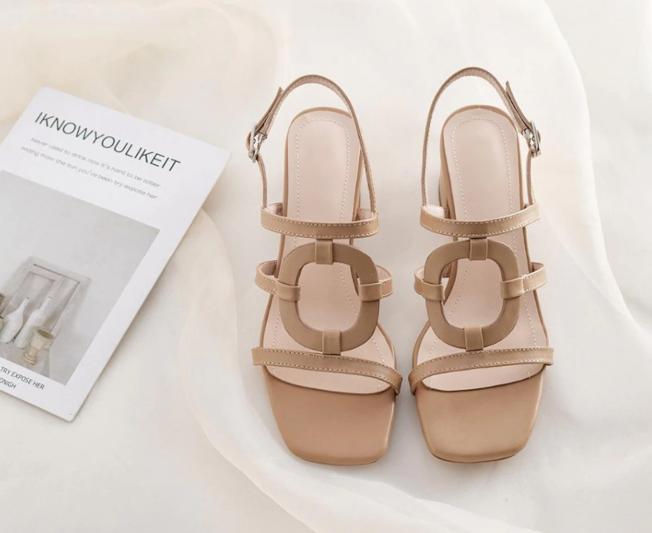 Spring Sandal Color Apricot Size 7 for Women