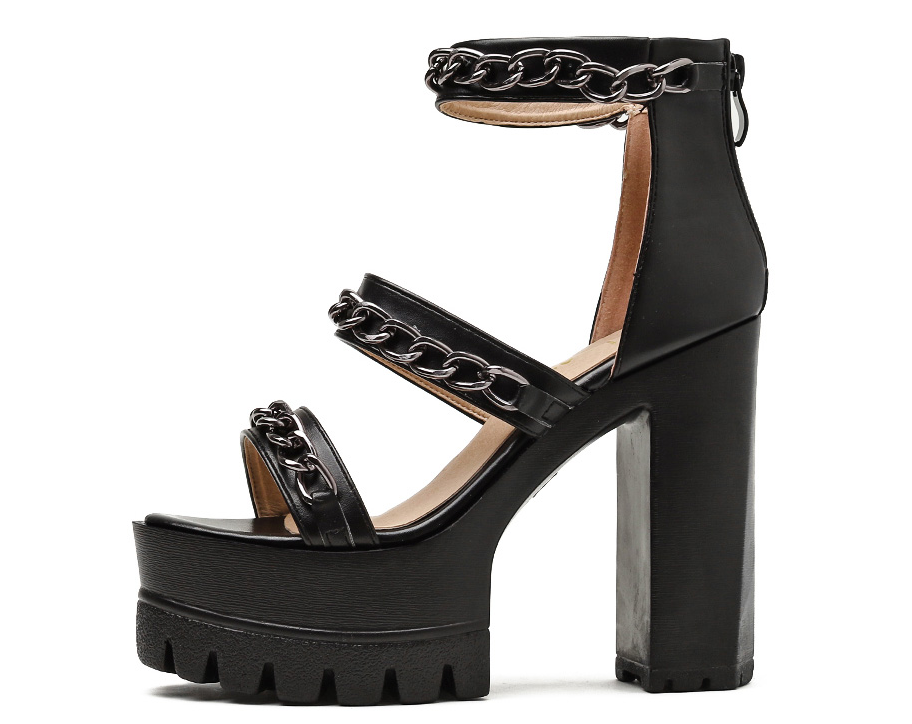 Gothic Sandal Color Black Size 4.5 for Women