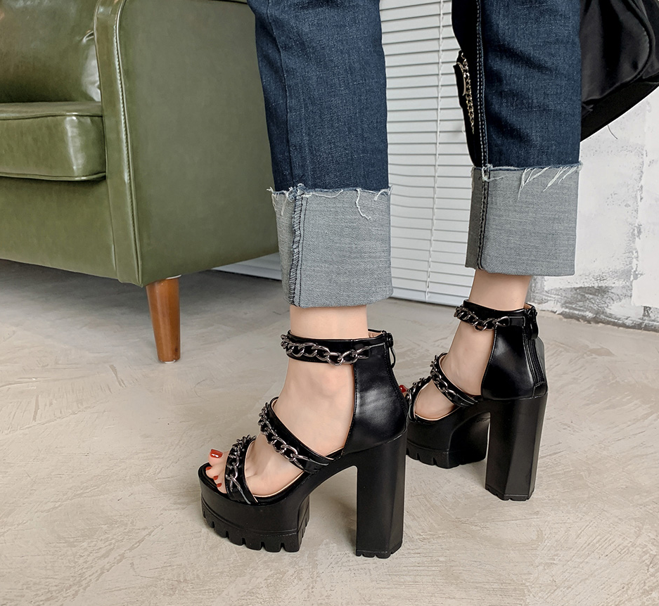 Heel Sandal Color Black Size 8 for Women