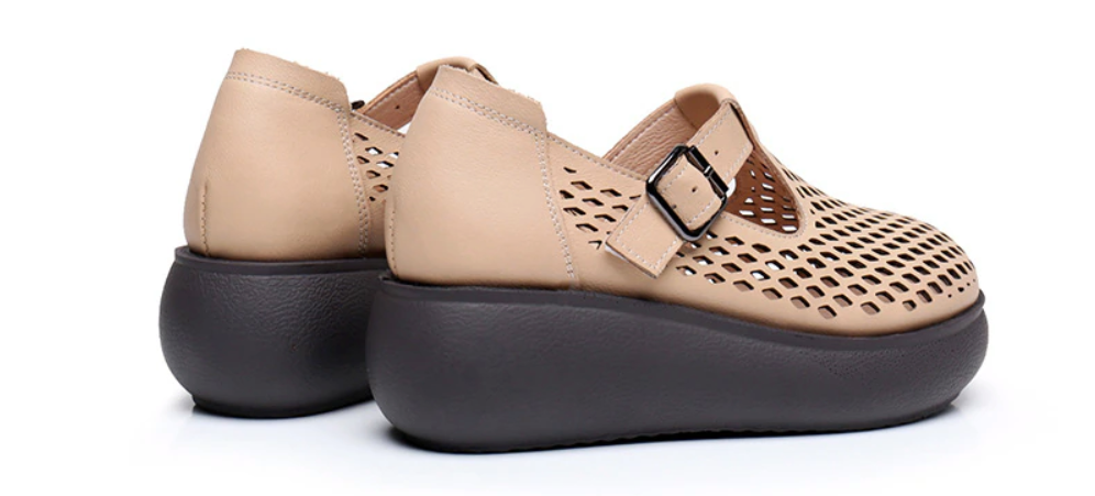 Casual Platform Shoes Color Apricot Size 6 for Women