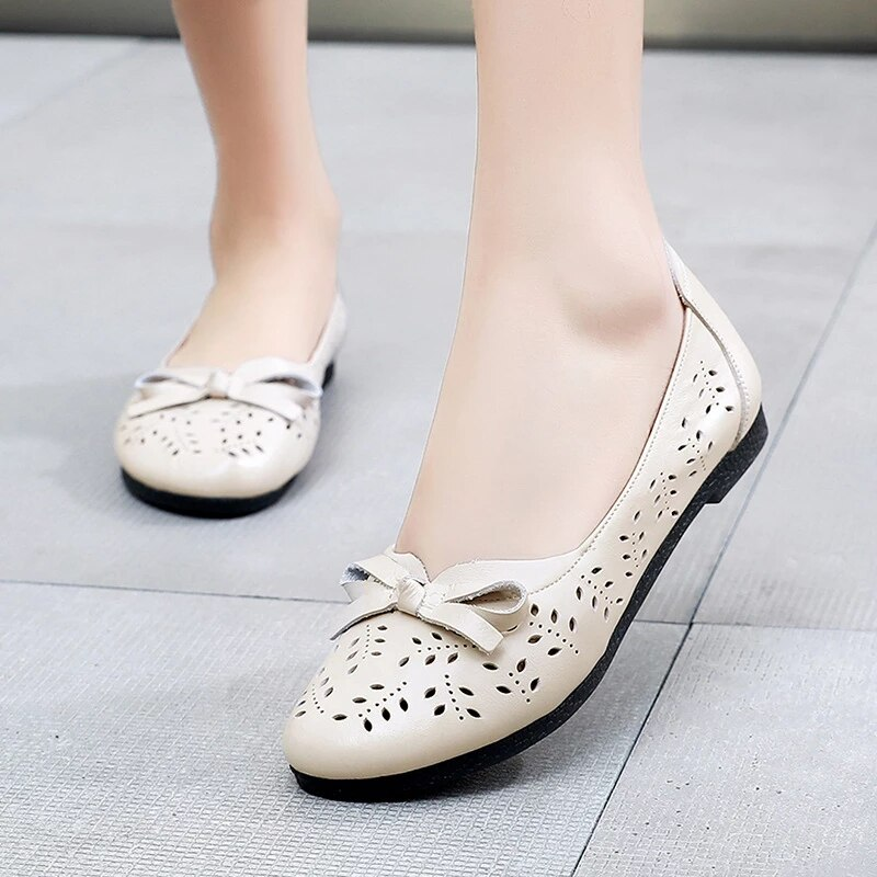 round toe flats color beige size 7 for women