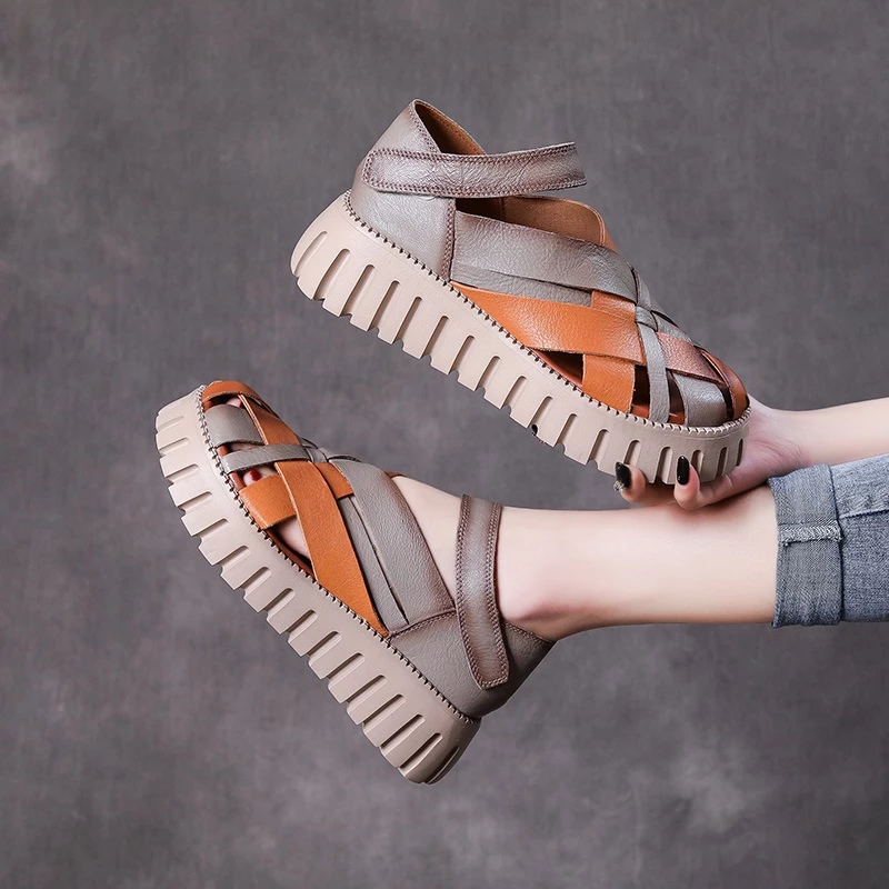 platform sandals color orange size 5 for women