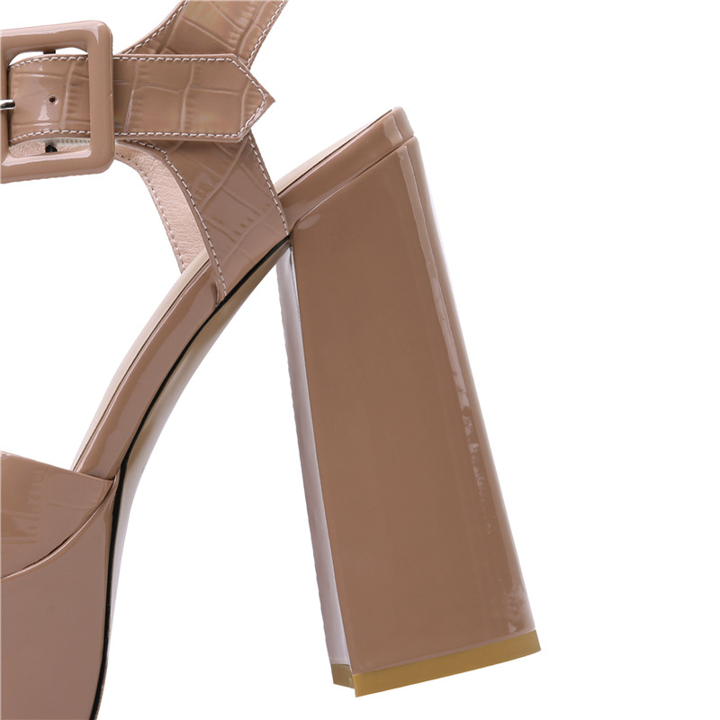 sqaure heel sandals color apricot size 8 for women
