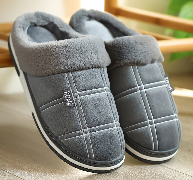 round toe slipper color gray size 7.5 for men
