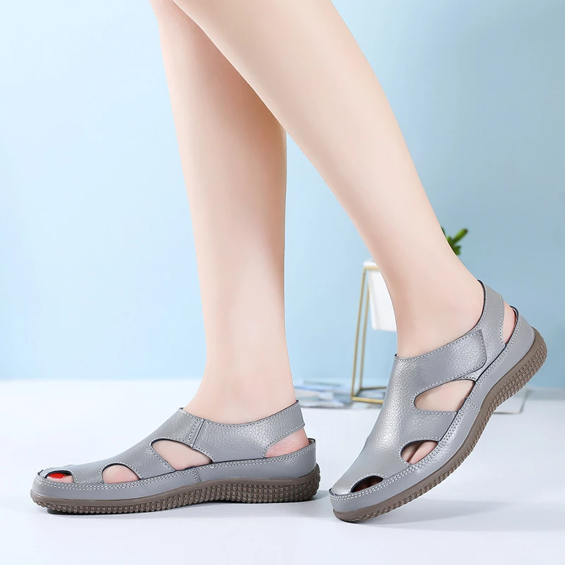 hook & loop sandals color beige size 9 for women