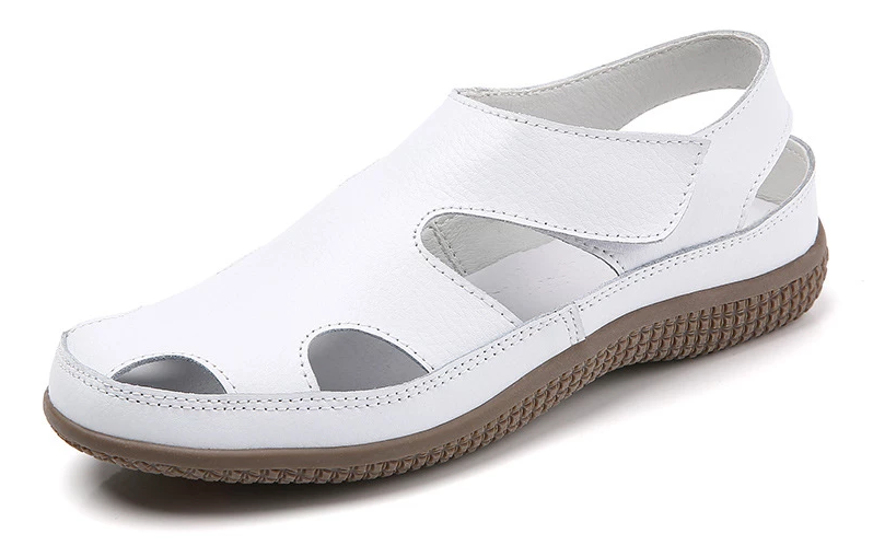 flats sandals color white size 6 for women