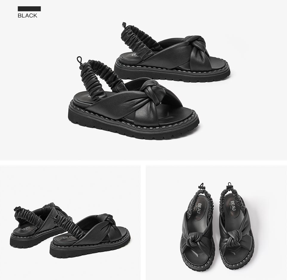 open sandals color black size 6 for women