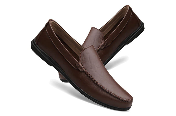 casual loafers shoes color brown size 9 for men