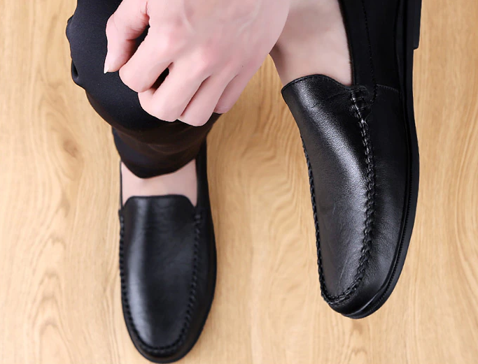 soft slip on shoes color black size 9.5 for men