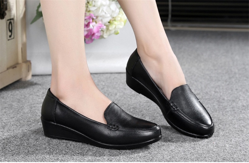 Aura Women's Genuine Leather Loafer Shoes | Ultrasellershoes.com – USS ...