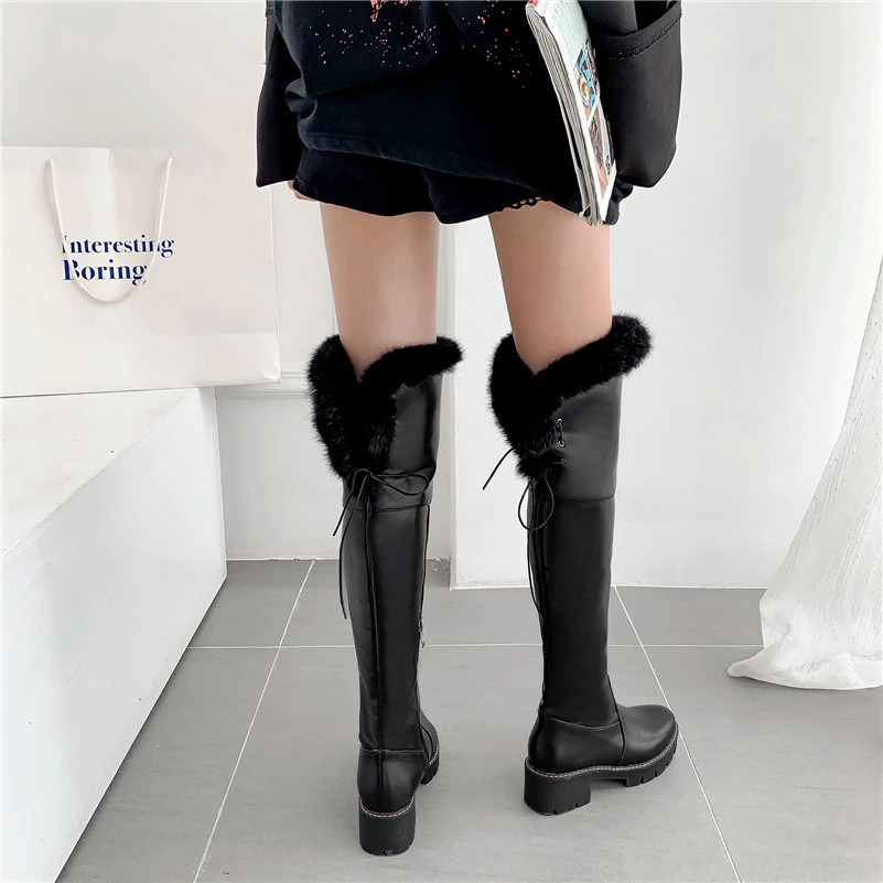 over the knee winter boots color black size 6.5 for women