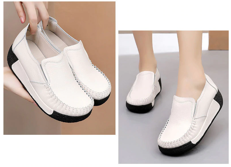 Round Toe Platform Shoes Color Beige Size 6 for Women