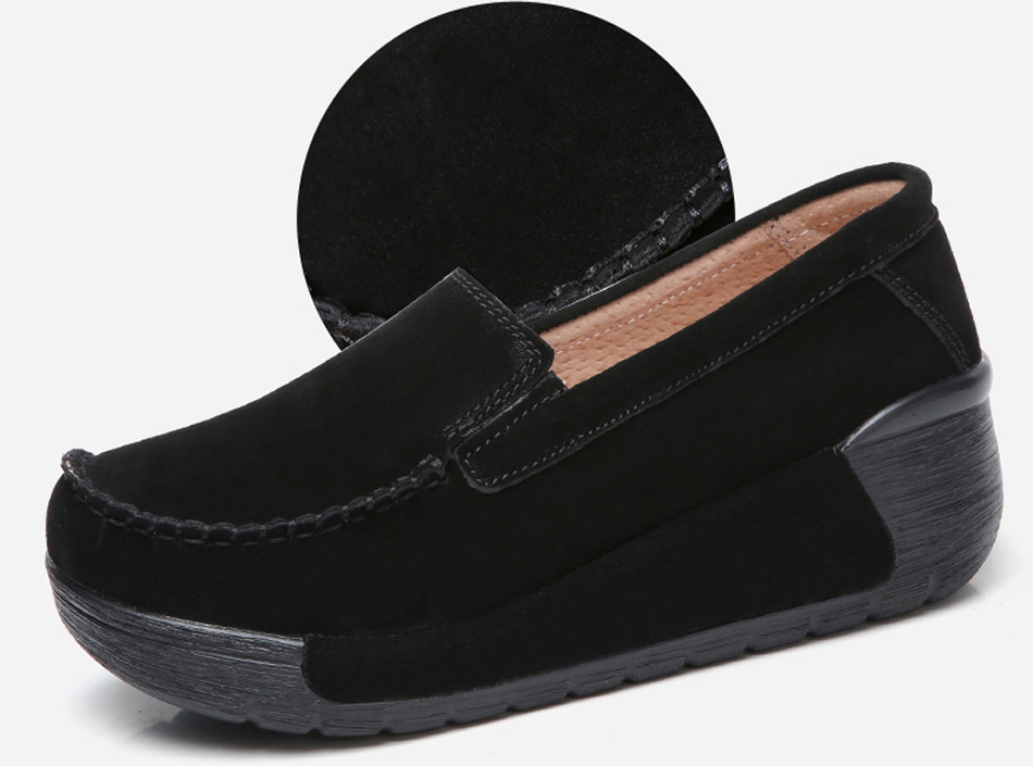 loafer wedges shoes color black size 6.5 for women