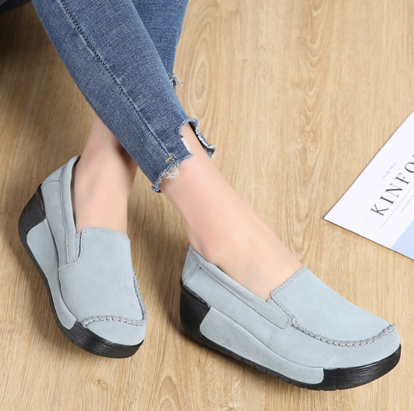 autumn loafer shoes color gray size 9.5 for women