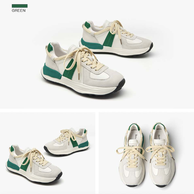 walking sneaker color green size 8 for women